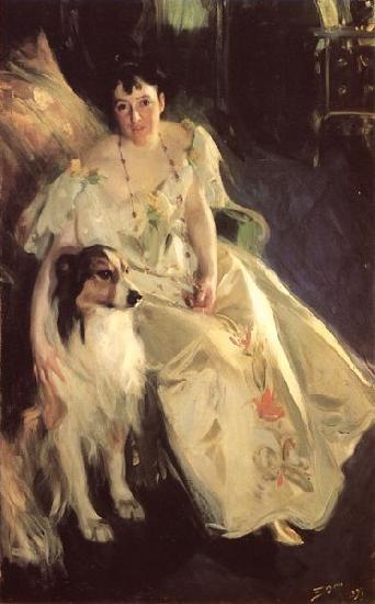Anders Zorn Portrait of Mrs Bacon oil painting image